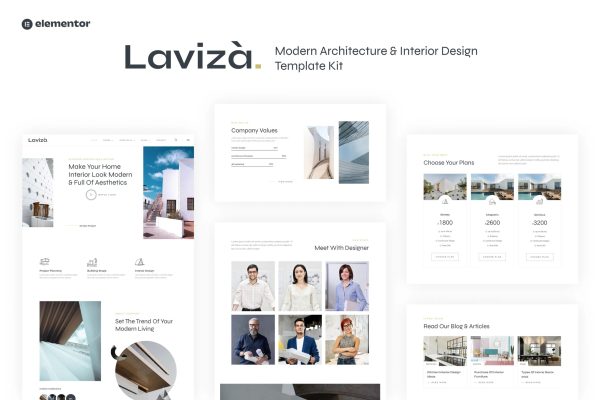 Laviza – 现代建筑和室内设计模板套件-极客小站