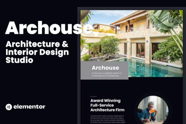 Archouse – 建筑与室内设计工作室 Elementor 模板套件-极客小站