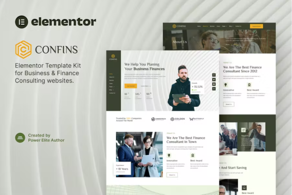 Confins – 商业和金融咨询 Elementor 模板工具包-极客小站