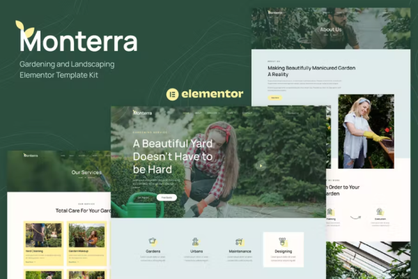 Monterra – 园艺和园林绿化 Elementor 模板套件-极客小站