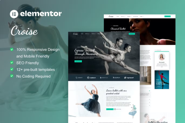 Croise – Ballet & Dance School Elementor Pro 模板套件-极客小站