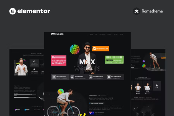 MAX – Content Creator Elementor Pro 完整站点模板工具包-极客小站