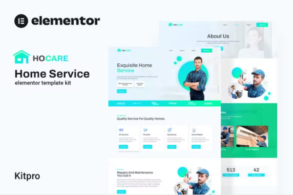 Hocare – 家庭服务 Elementor 模板套件-极客小站