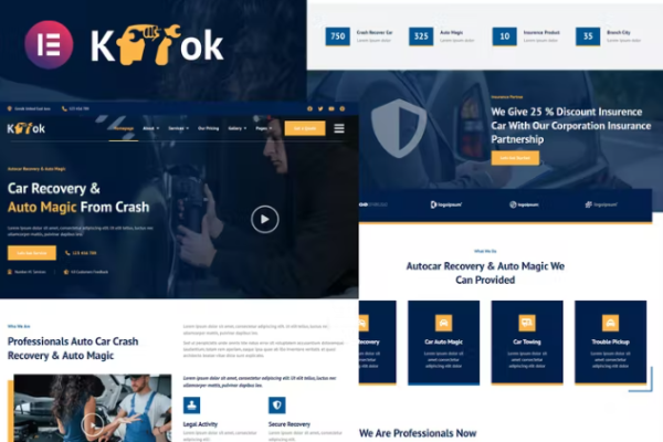 Ketok – 汽车细节和维修业务 Elementor Pro 模板套件-极客小站