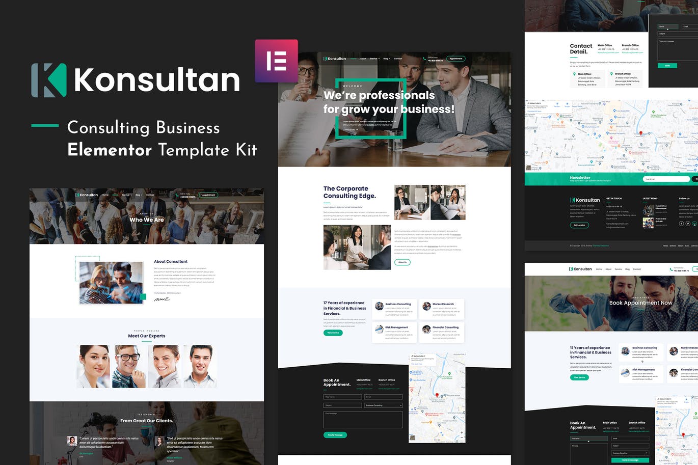 Konsultan Kit – 咨询业务Elementor Template Kit-极客小站